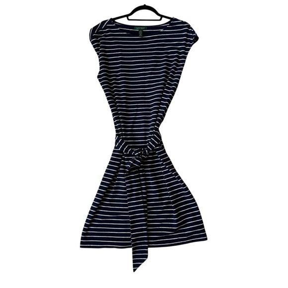 Lauren Ralph Lauren Dresses & Skirts - Lauren Ralph Lauren Dress M Medium Stretch Stripe Cruise Resort Nautical  Belted